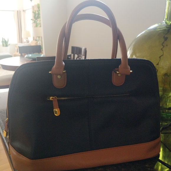 Joy & Iman Top Handle Pebble Bag Satchel Handbag /Charm - Picture 7 of 12